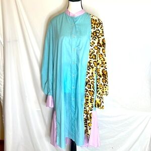 CF Goldman Mixed Print Shirtdress with Leopard